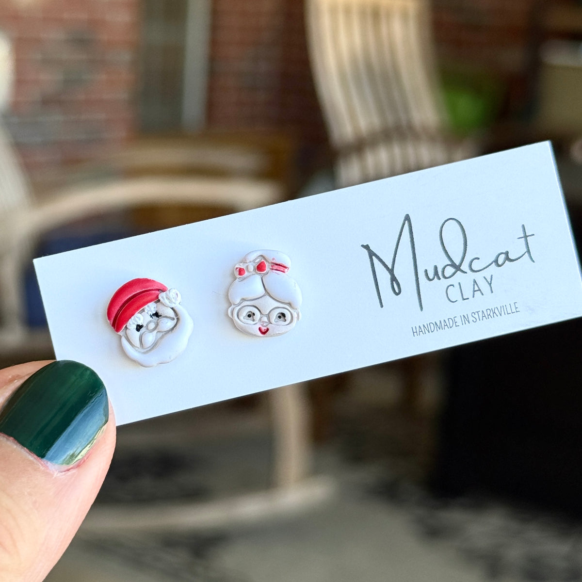 Santa & Mrs. Claus Stud Earrings