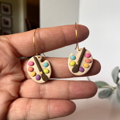 Artist's Paint Palette Earrings | Various Colors