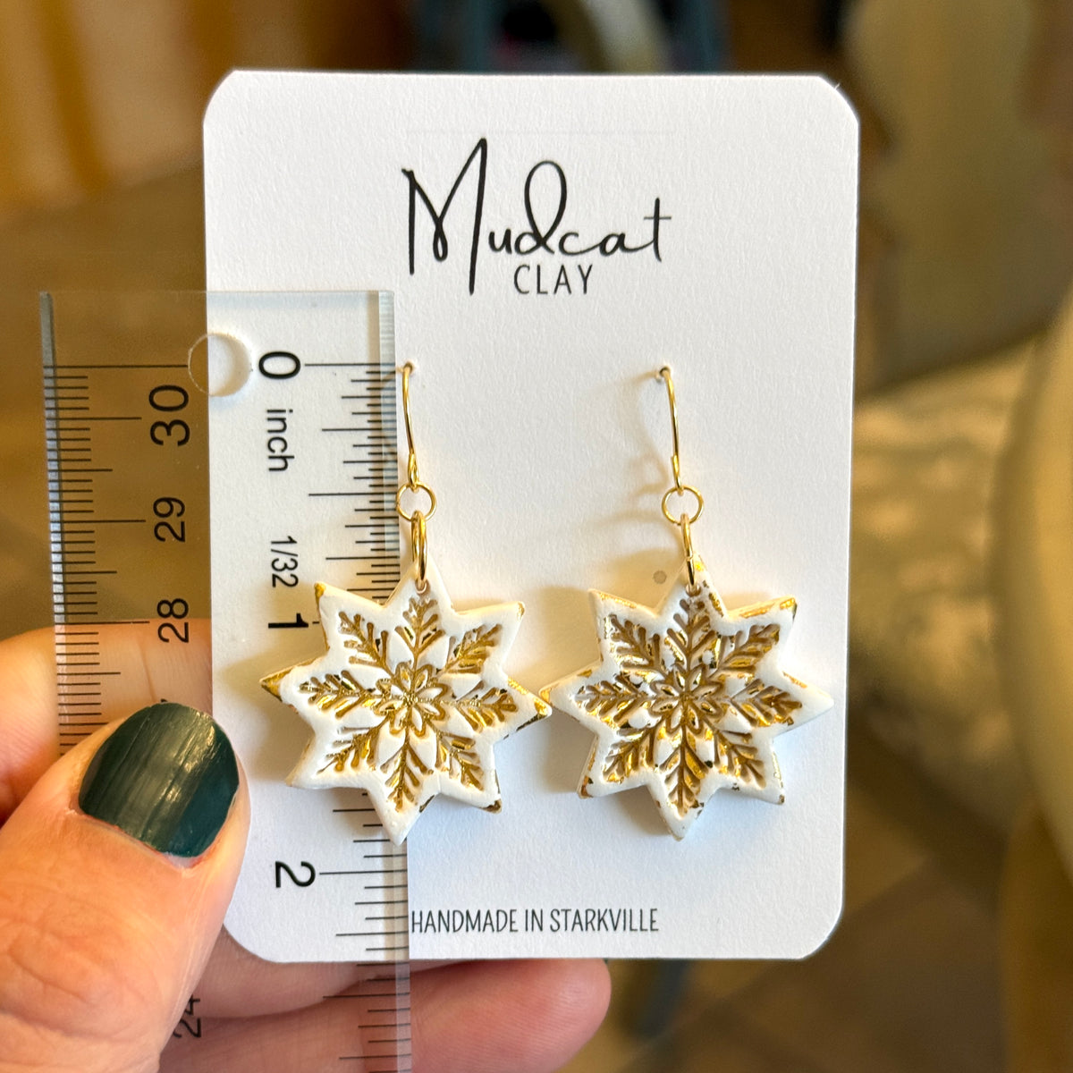 Embossed Snowflake Earrings