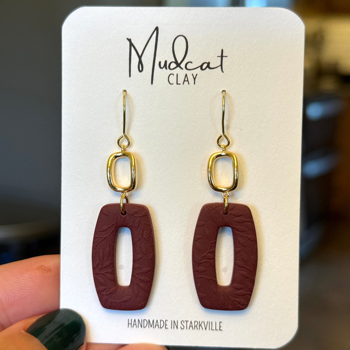 Geometric Oval Hoop Earrings