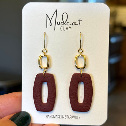Geometric Oval Hoop Earrings