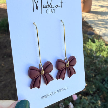 Maroon Bow Earrings | Various Designs