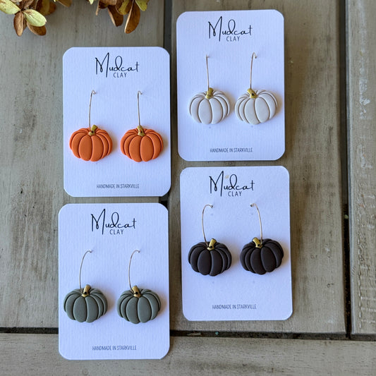 Fall Earrings | Pumpkins on Hoops