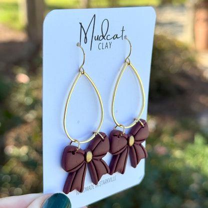 Maroon Bow Earrings | Various Designs