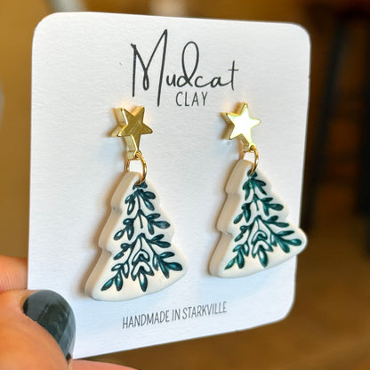 Medium Intricate Christmas Tree Earrings