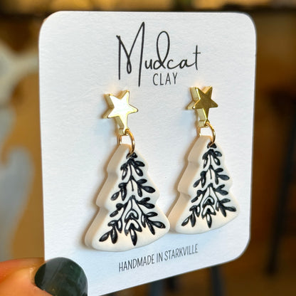 Medium Intricate Christmas Tree Earrings
