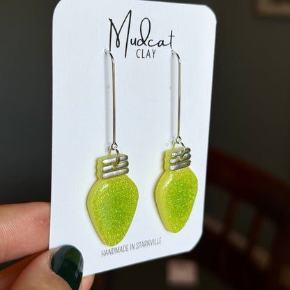 Large Christmas Tree Bulb Earrings