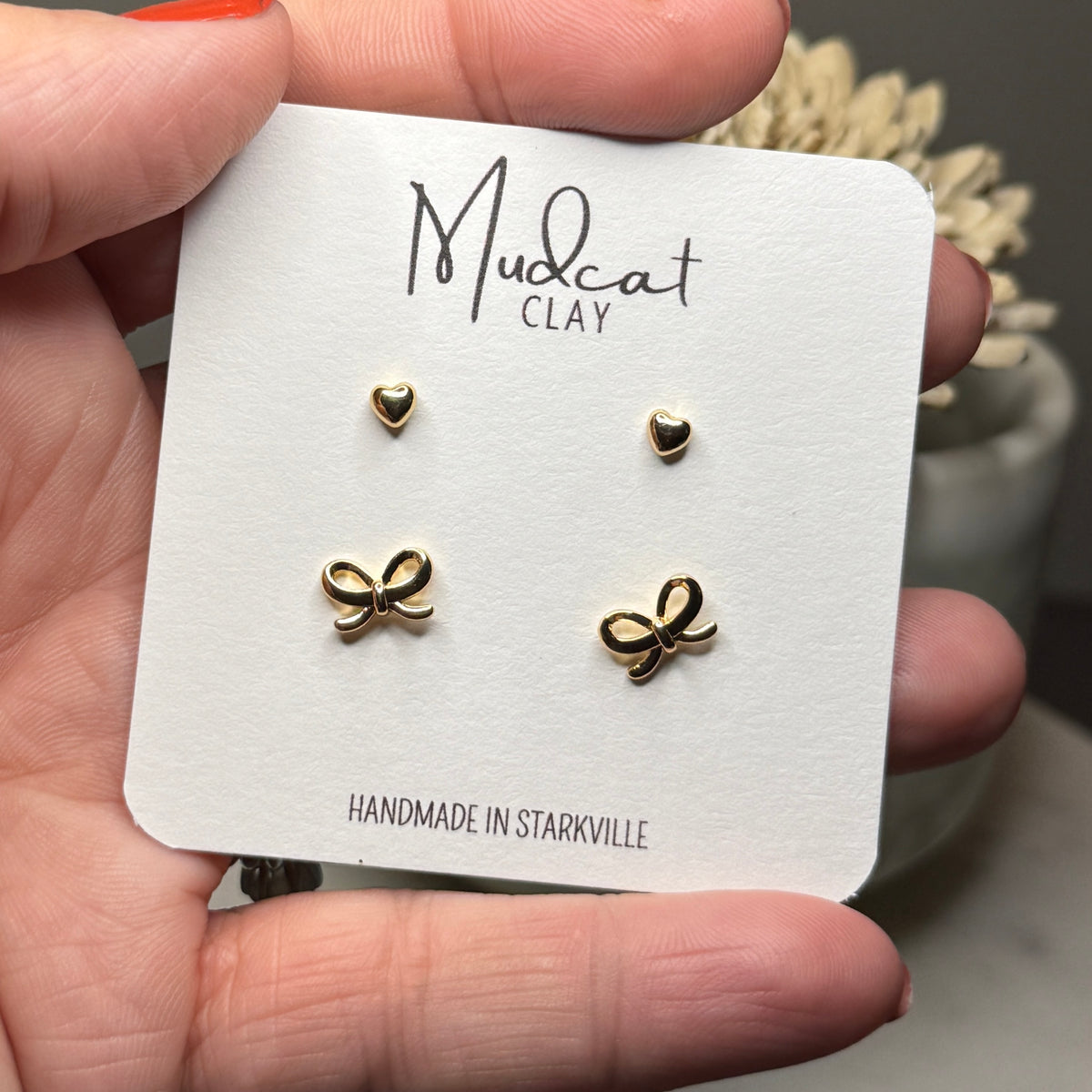 Gold Stud Combo - Hearts and Bows