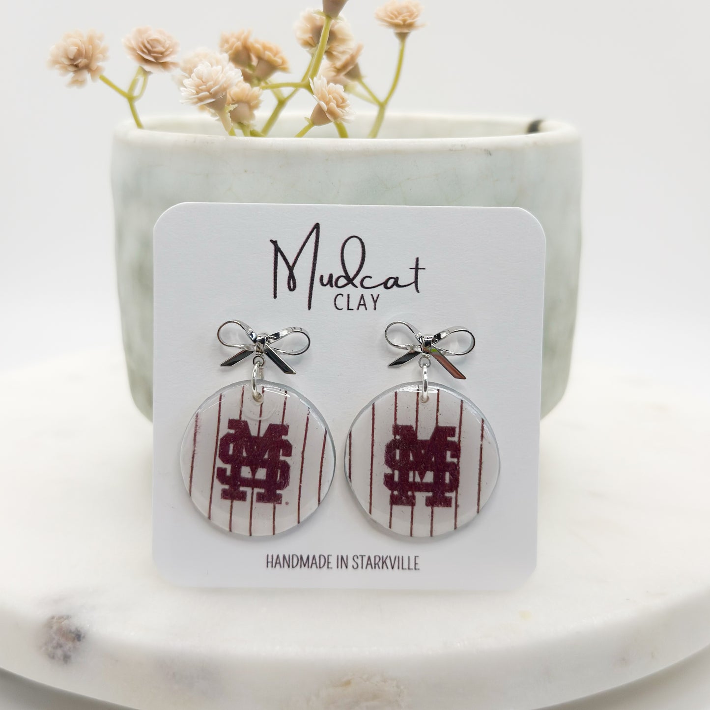 Mississippi State | M-over-S Pinstripes w/ Bows