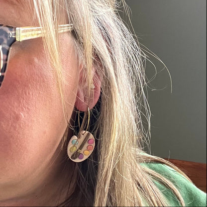 Artist's Paint Palette Earrings | Various Colors
