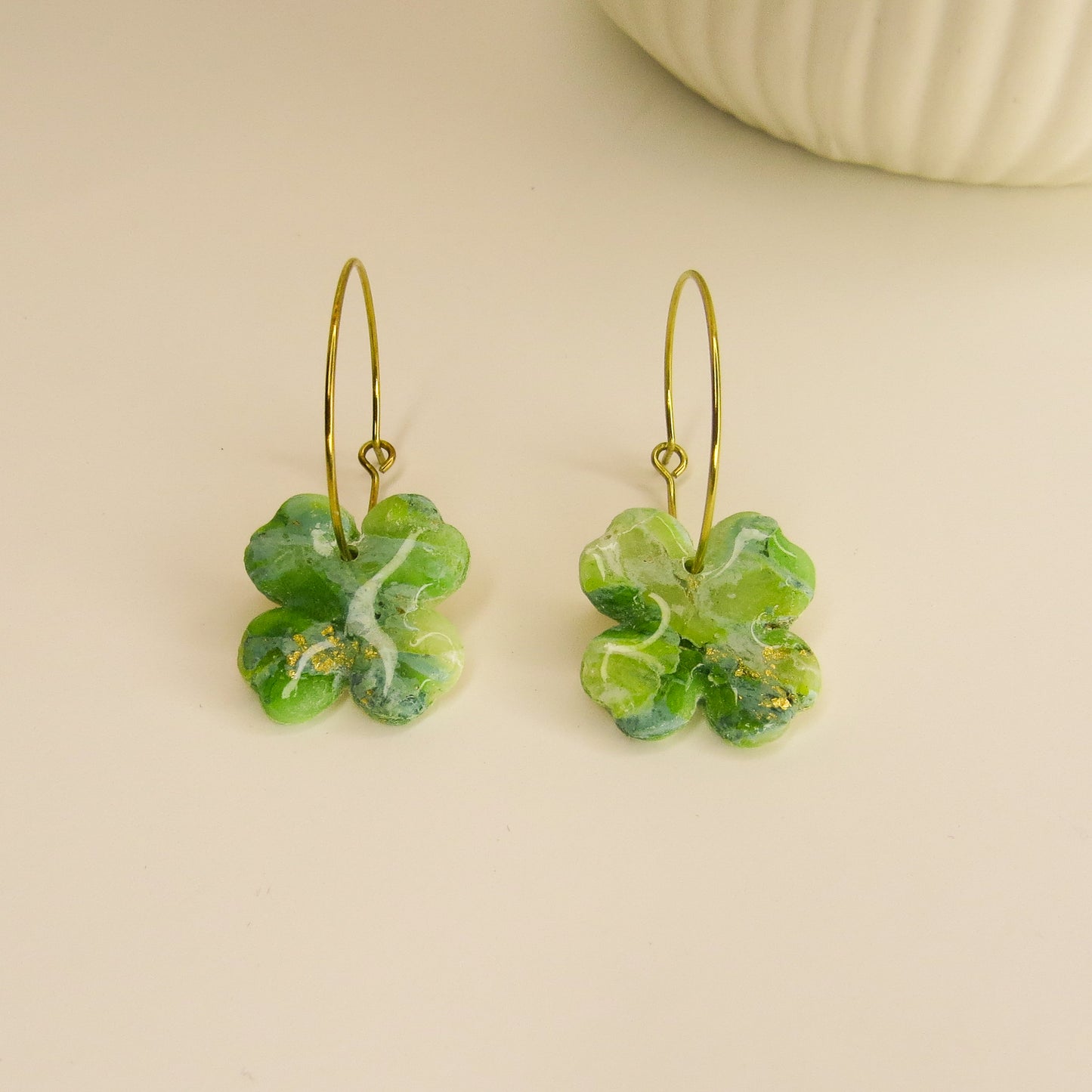 Green and Gold Marbled Shamrocks