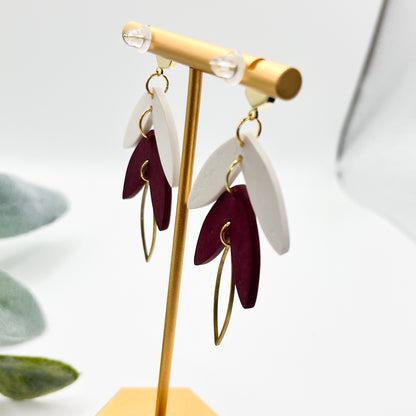 Drop Leaves (3 Tier with Gold Leaf) | Maroon & White