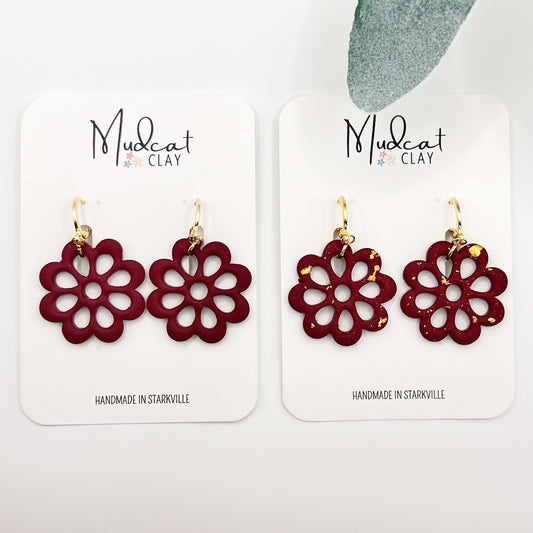 Hollow Flowers | Maroon or Maroon with Gold Shimmer