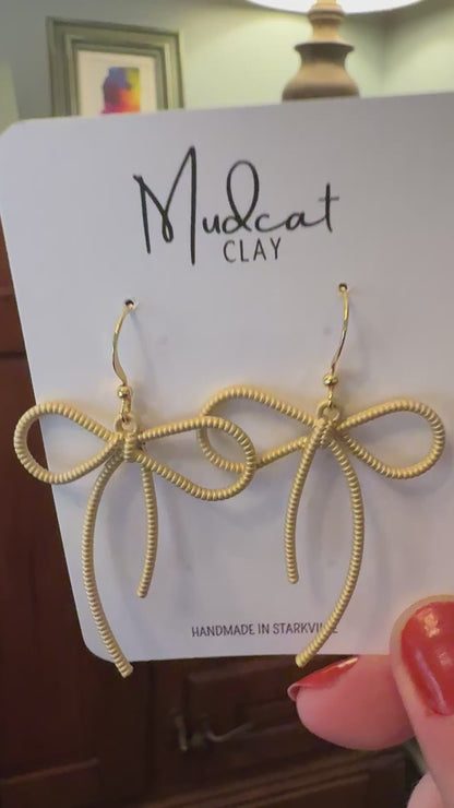 Gold Wired Bow & Knot Earrings